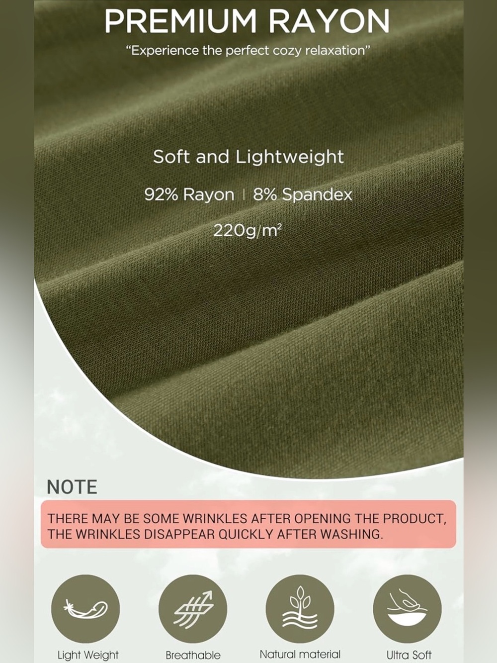 High-Rise Olive Wide-Leg Lounge Pants - Picture 4 of 4